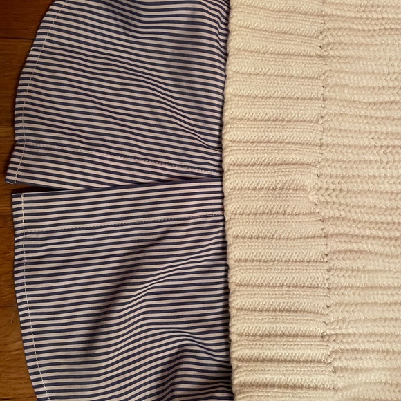 Topshop NWT White Sweater with Blue striped fabric - Picture 3 of 6
